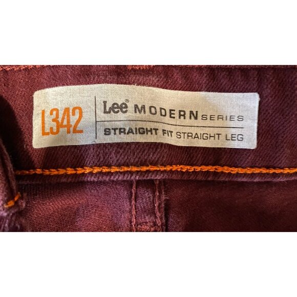 Lee Modern Series Mens Pants Size 36X32 Stretch Midrise Burgundy Color - Picture 4 of 10